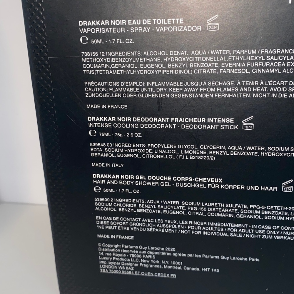 Guy Laroche Drakkar Noir Men’s Grooming 3 Piece Set Beautiful Black Box Gift Set - Picture 7 of 7